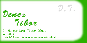denes tibor business card